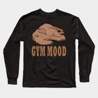 Gym mood of a lazy elephant Long Sleeve T-Shirt